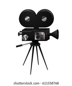 Camcorder vintage retro isolated in a realistic style