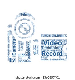 camcorder word cloud. tag cloud about camcorder.