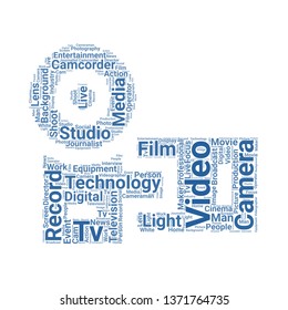 camcorder word cloud. tag cloud about camcorder