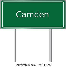 Camden , Delaware , road sign green vector illustration, road table, USA city