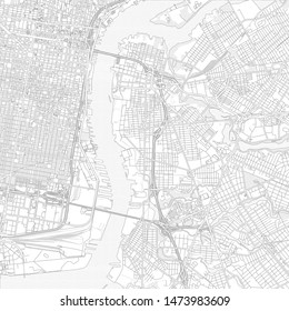 Camden, New Jersey, USA, bright outlined vector map with bigger and minor roads and steets created for infographic backgrounds.