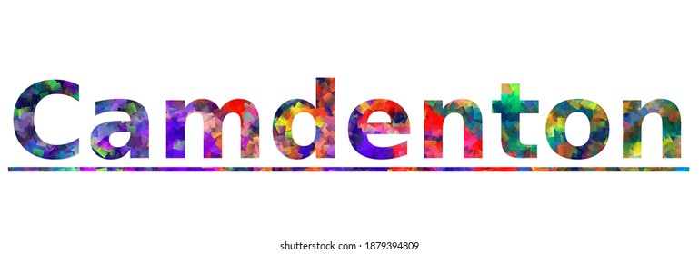 Camdenton. Colorful typography text banner. Vector the word camdenton design. Can be used to logo, card, poster, heading and beautiful title