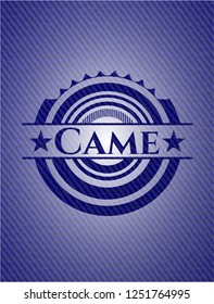 Came badge with denim texture