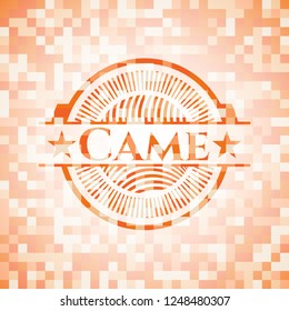 Came orange mosaic emblem