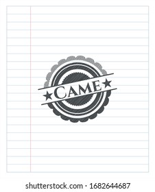 Came pencil emblem. Vector Illustration. Detailed.