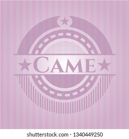 Came pink emblem. Retro