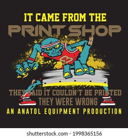 it came from slogan with skeleton t shirt design
