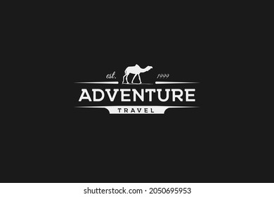 Camel Adventure Travel Concept Retro Logo