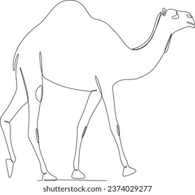 camel animal continuous line illustration