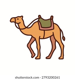 Camel Animal Icon Containing desert transportation animal, arid environment theme, and travel atmosphere