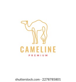 camel animal line continuous art modern minimalist logo design vector