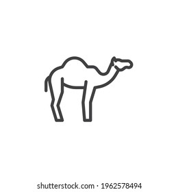 Camel animal line icon. linear style sign for mobile concept and web design. Bactrian camel outline vector icon. Symbol, logo illustration. Vector graphics