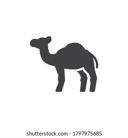 Camel, animal vector icon. filled flat sign for mobile concept and web design. Camel, side view glyph icon. Symbol, logo illustration. Vector graphics