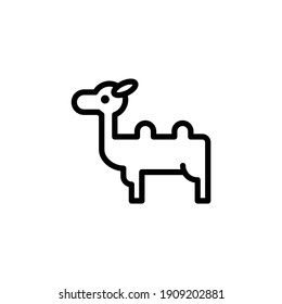camel animal vector line icon
