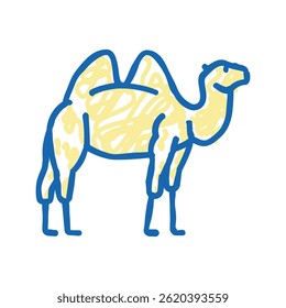 animal de camelo em zoológico ícone doodle esboço vetor. animal de camelo em sinal de zoológico. ilustração símbolo isolado