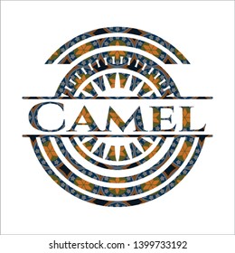 Camel arabesque style badge. arabic decoration.
