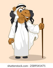 camel arabic mascot cartoon in vector