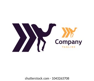 Camel Arrow for Travel Sign Symbol Icon Modern Logo Company Vector