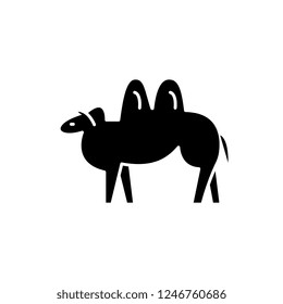 Camel black icon, vector sign on isolated background. Camel concept symbol, illustration 