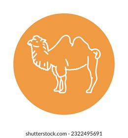 Camel black line icon. Farm animals. Pictogram for web page, mobile app, promo.