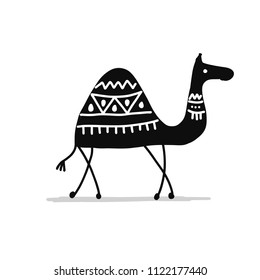 Camel Black Silhouette, Sketch For Your Design