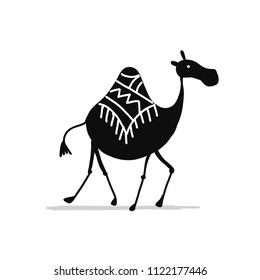 Camel black silhouette, sketch for your design