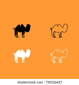 Camel black and white set icon .