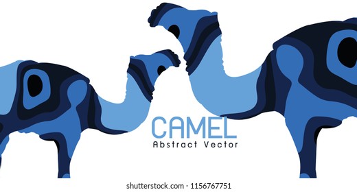 camel blue style Abstract illustration vector 