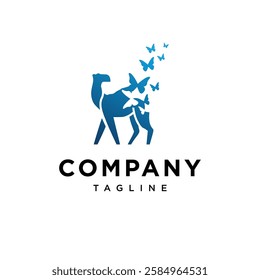 Camel and Butterfly Logo Icon vector.