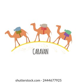 Camel caravan icon clipart avatar logotype isolated vector illustration