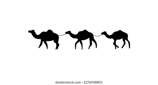 Camel caravan minimalist vector decoration