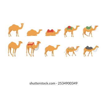 Camel Cartoon Illustration Element Set