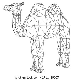 Camel cartoon lines illustration. Abstract vector camel on the white background