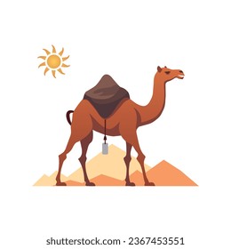 Camel cartoon style vector illustration