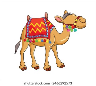 Ilustración vectorial de dibujos animados de camellos - Eid ul Azha