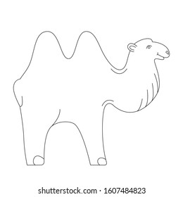 camel cartoon,vector illustration, profile view, coloring