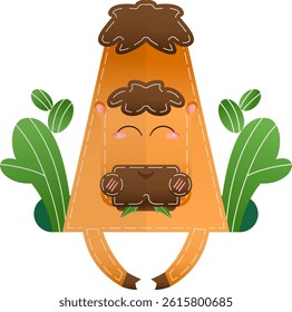 Camel Character Cartoon Icon. Flat Eid Al-Adha Animal Concept Isolated