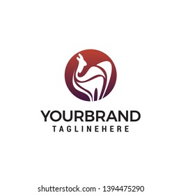 camel Circle logo design concept template vector