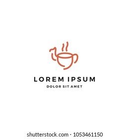 Camel and coffee Logo Design Template