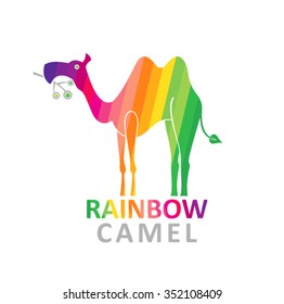 Camel color rainbow - styled silhouette image.