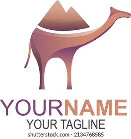 Camel creative illustration logo icon design