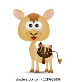 Camel Cute cartoon Nativity scene Christmas Character Isolated Vector Illustration