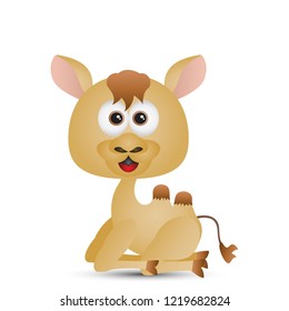 Camel Cute cartoon Nativity scene Christmas Character Isolated Vector Illustration