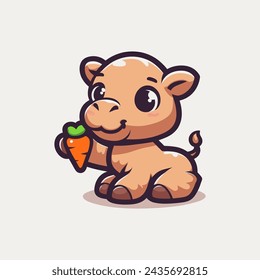 Camel Cute Mascot Logo Illustration Chibi Kawaii is awesome logo, mascot or illustration for your product, company or bussiness