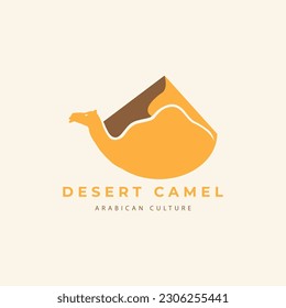 camel with desert arabian animals logo vector icon symbol minimalist design