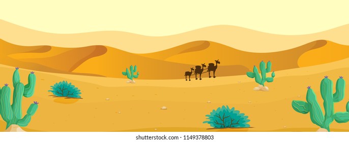 Camel at the desert illustration