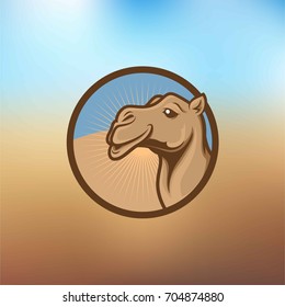 Camel in desert illustration