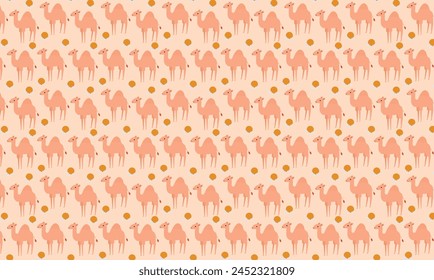 Camel in the desert illustration pattern