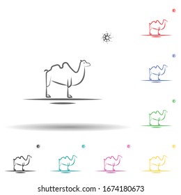 Camel, desert multi color set icon. Simple thin line, outline vector of desert icons for ui and ux, website or mobile application