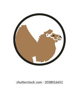 
logotipo de diseño de camello en círculo